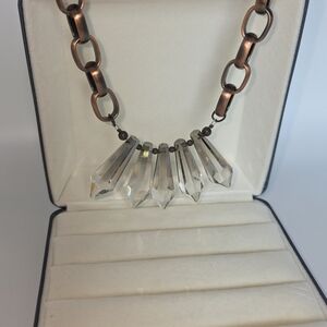 Elegant Copper and Crystal Necklace